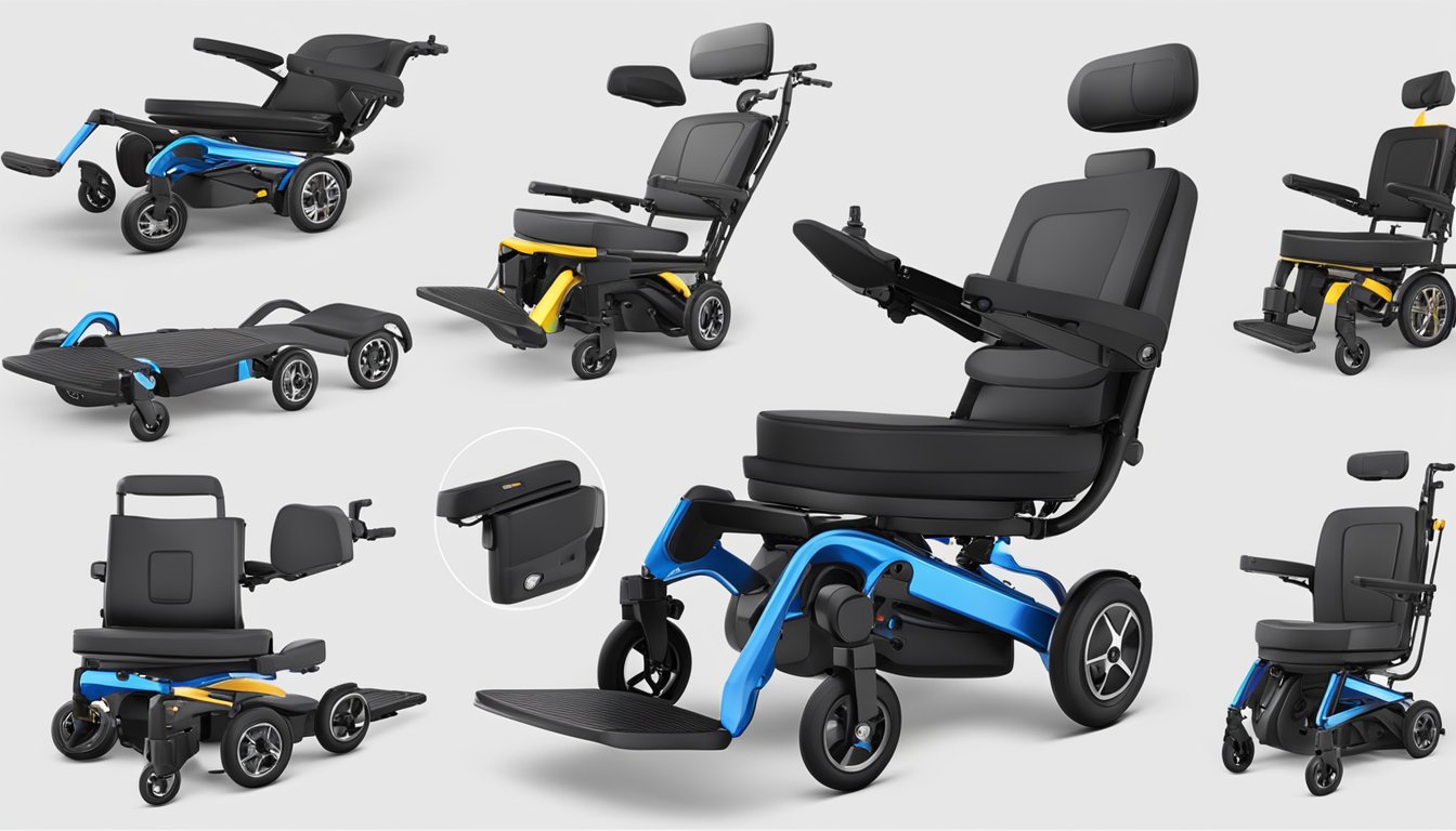 A sleek, lightweight folding power wheelchair with various battery and power options