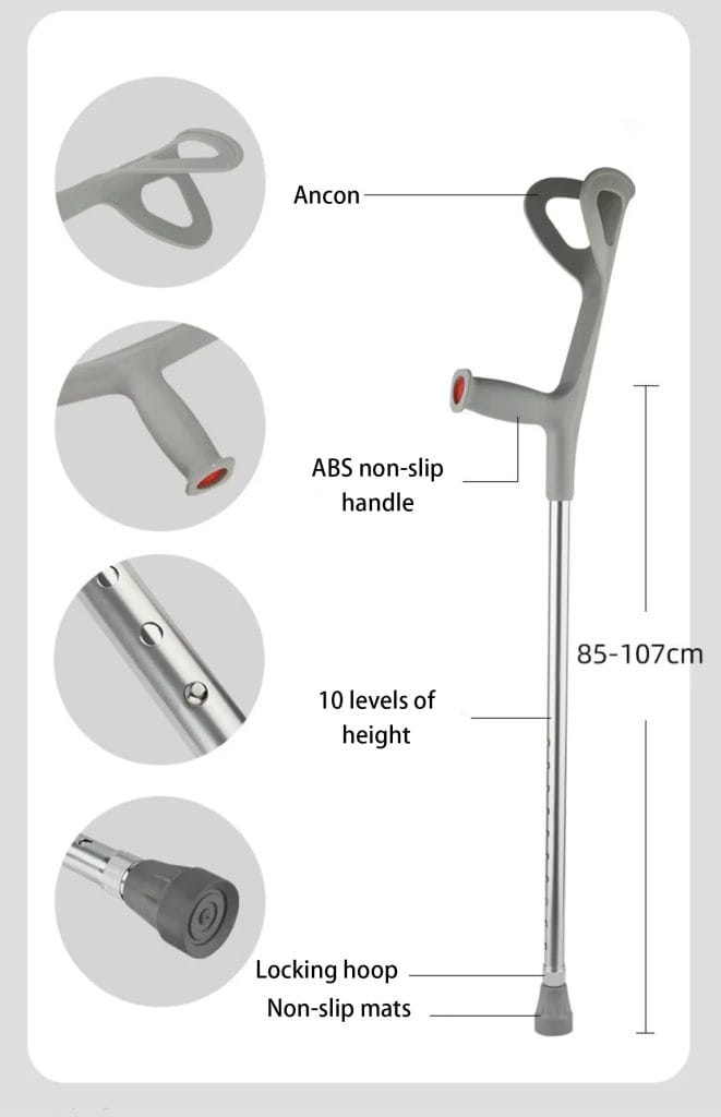 Lightweight Adjustable Forearm Elbow Crutches 